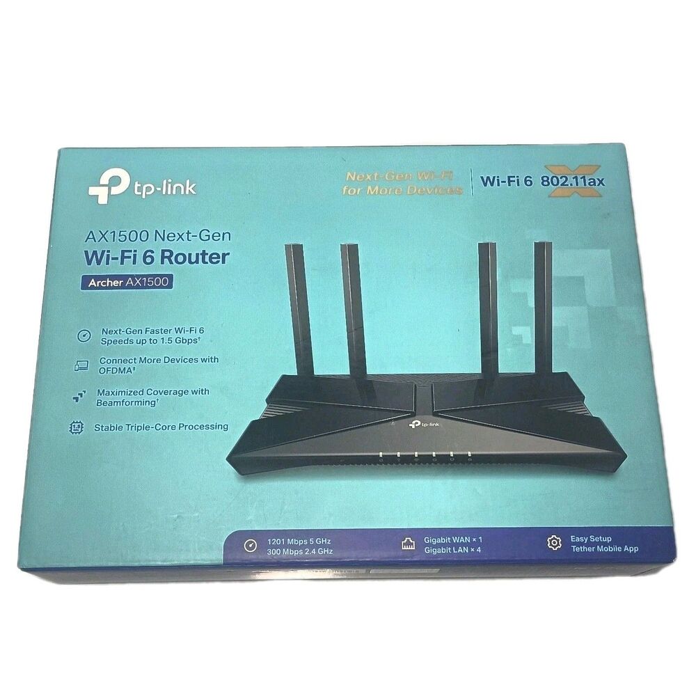 TP-Link AX1500 Next-Gen Wi-Fi 6 Router (Archer AX1500) - Black